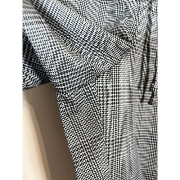 Gap Plaid Pull On Pant M Gray Wide Leg Check Academia Preppy Classic Chic Boho - Picture 5 of 11